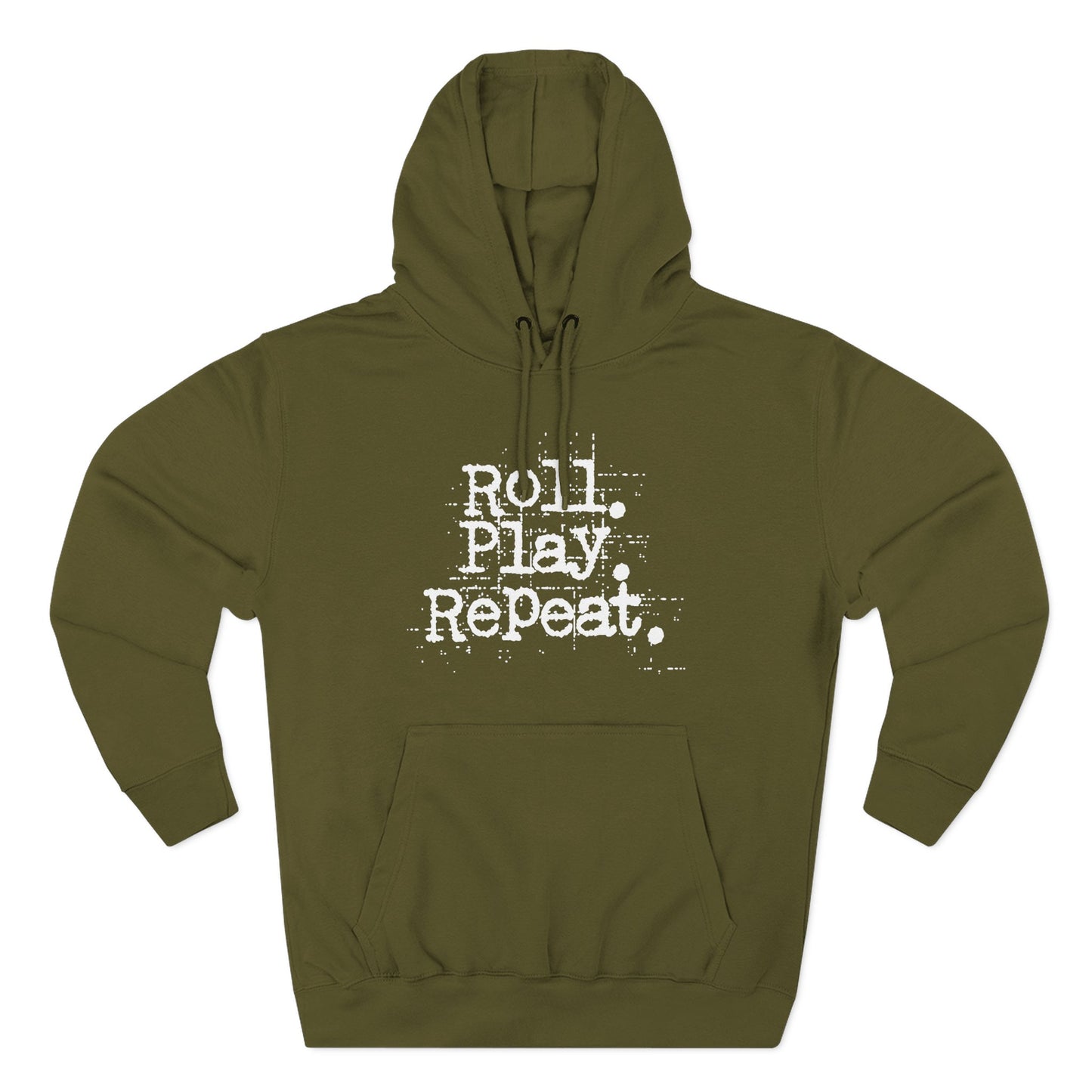 A Roll.Play.Repeat. Fleece Hoodie for Gamers, Casual Wear, Gifts for Friends, Cozy Apparel, Gamer Merchandise