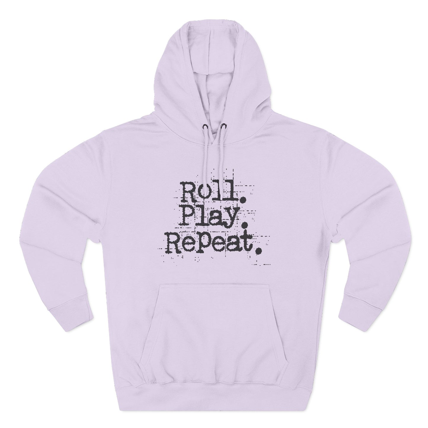 A Roll.Play.Repeat. Fleece Hoodie for Gamers, Casual Wear, Gifts for Friends, Cozy Apparel, Gamer Merchandise