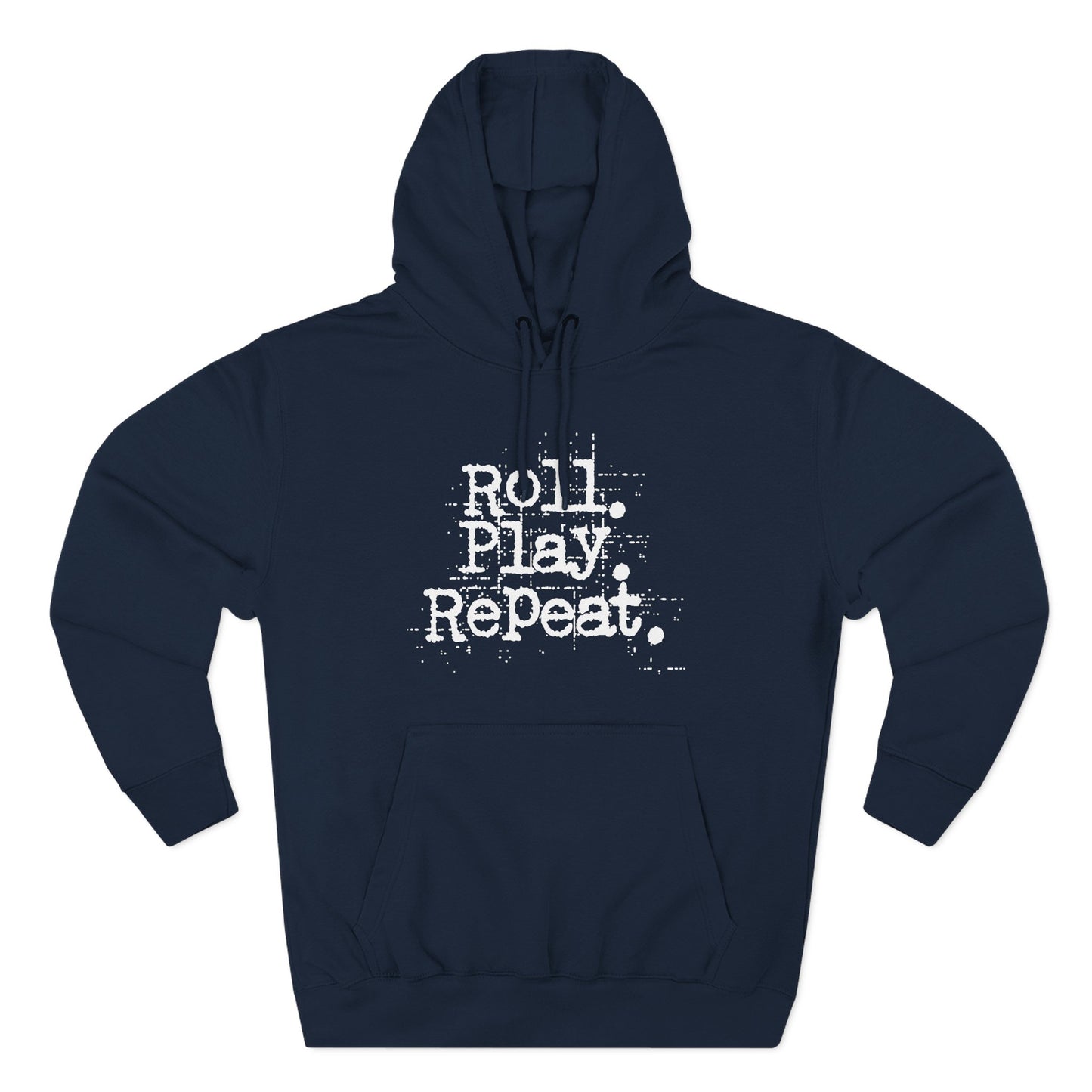 A Roll.Play.Repeat. Fleece Hoodie for Gamers, Casual Wear, Gifts for Friends, Cozy Apparel, Gamer Merchandise