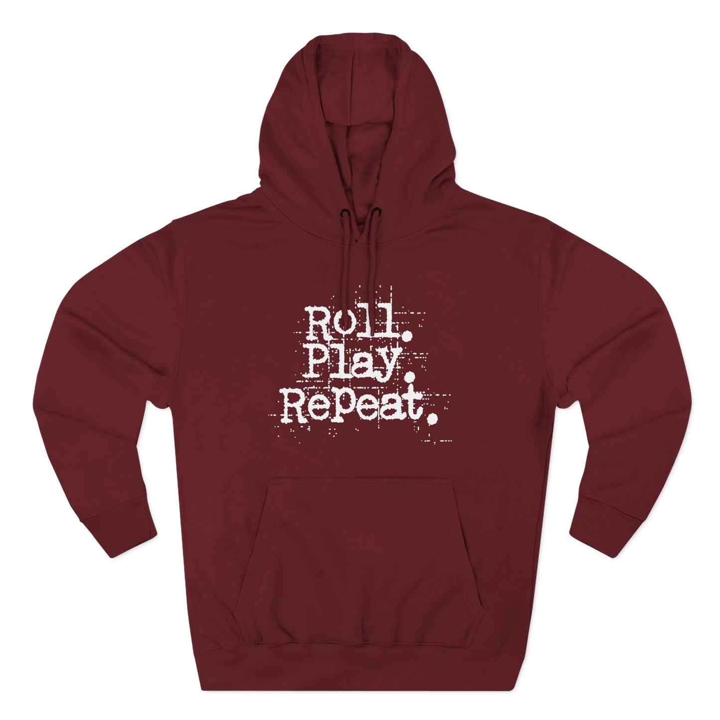 A Roll.Play.Repeat. Fleece Hoodie for Gamers, Casual Wear, Gifts for Friends, Cozy Apparel, Gamer Merchandise