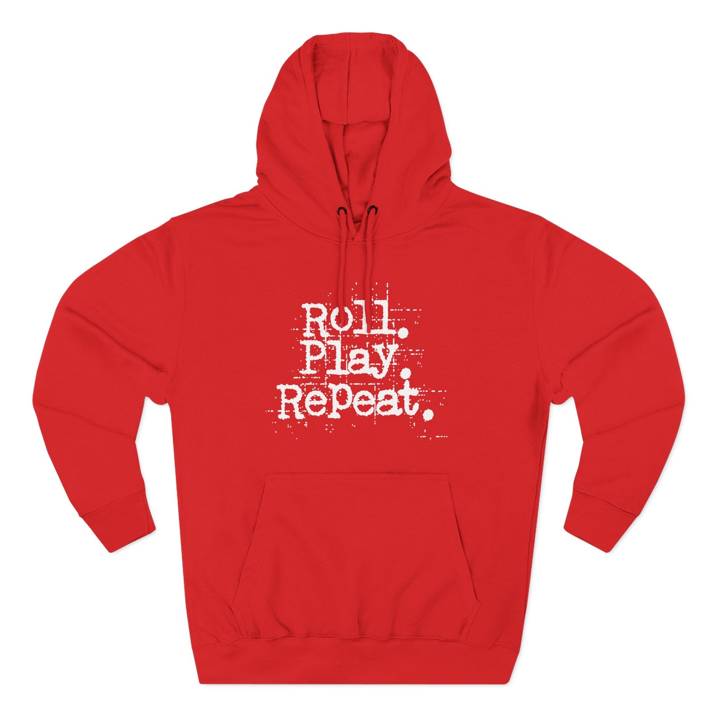A Roll.Play.Repeat. Fleece Hoodie for Gamers, Casual Wear, Gifts for Friends, Cozy Apparel, Gamer Merchandise