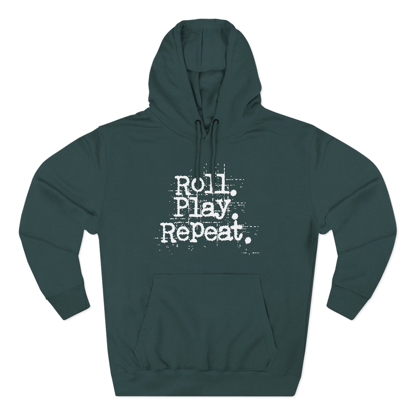 A Roll.Play.Repeat. Fleece Hoodie for Gamers, Casual Wear, Gifts for Friends, Cozy Apparel, Gamer Merchandise