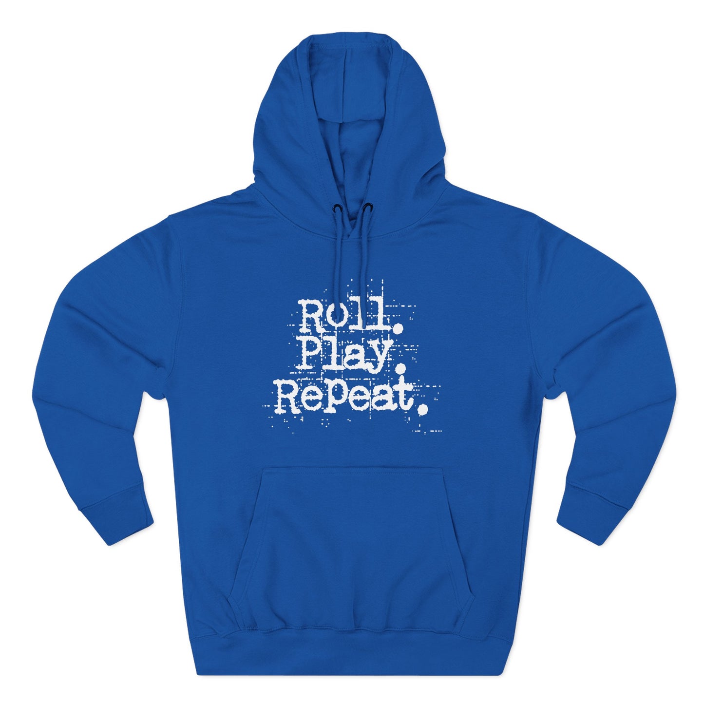 A Roll.Play.Repeat. Fleece Hoodie for Gamers, Casual Wear, Gifts for Friends, Cozy Apparel, Gamer Merchandise