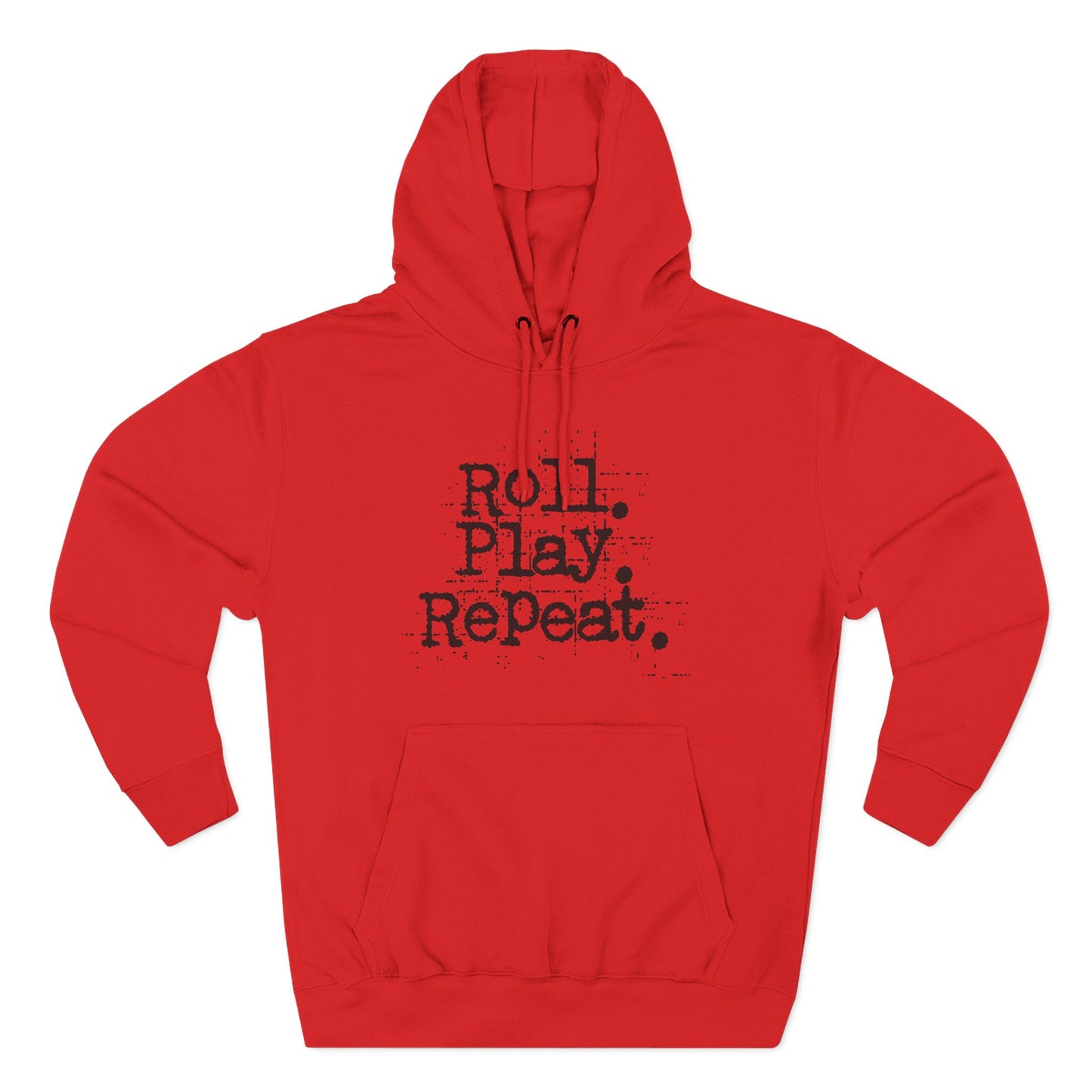 A Roll.Play.Repeat. Fleece Hoodie for Gamers, Casual Wear, Gifts for Friends, Cozy Apparel, Gamer Merchandise