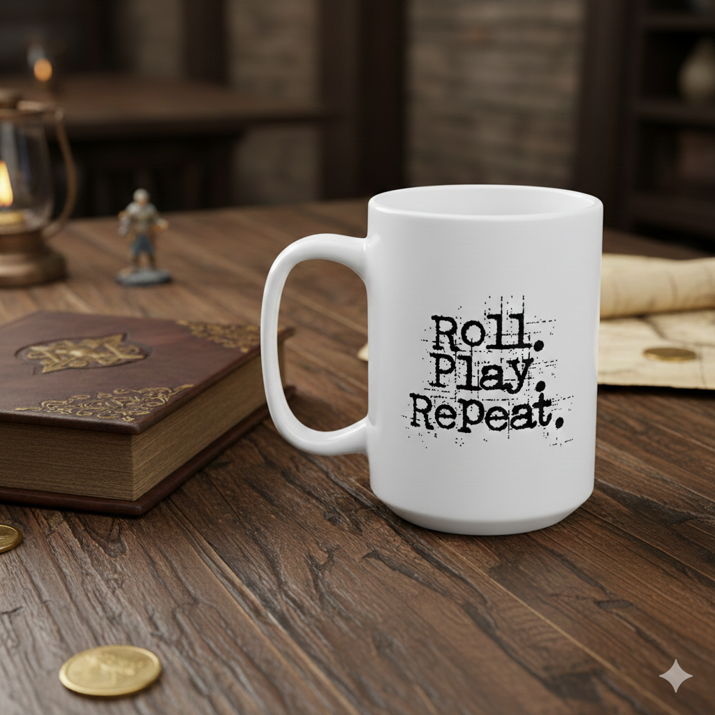A Roll.Play.Repeat. Mug: The Mug